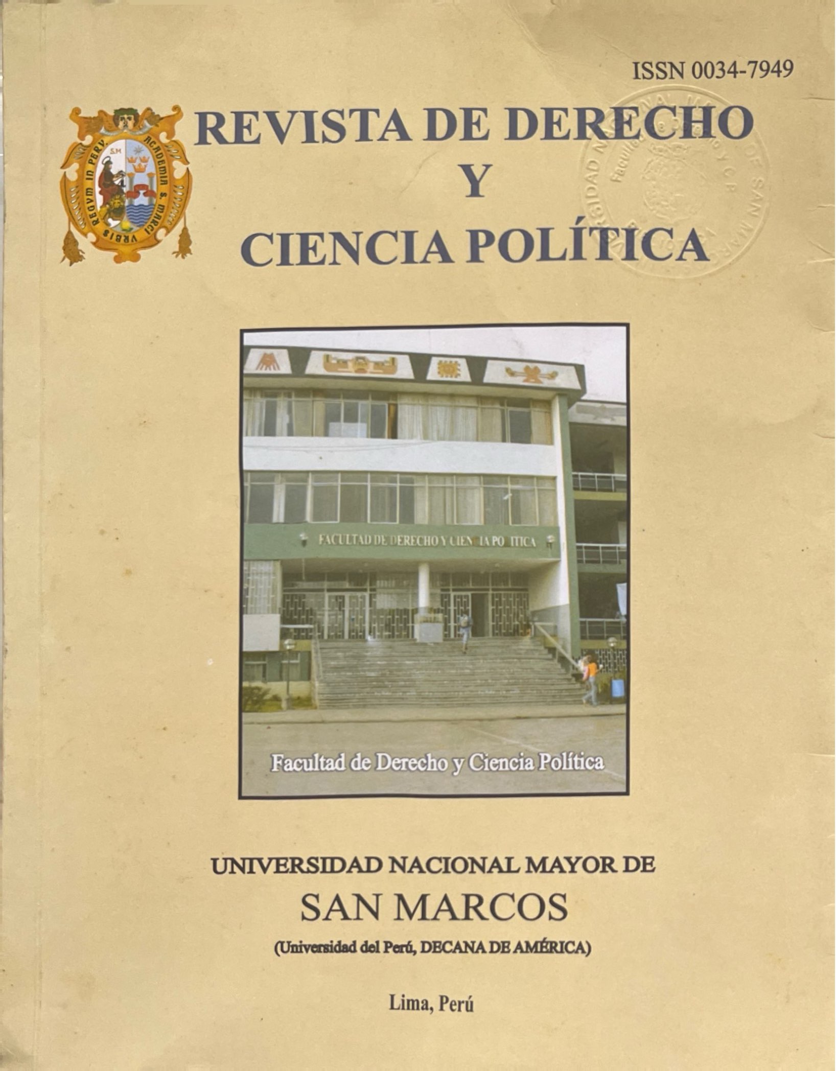 					Ver Vol. 65 Núm. 1-2 (2008): Revista de Derecho y Ciencia Política
				