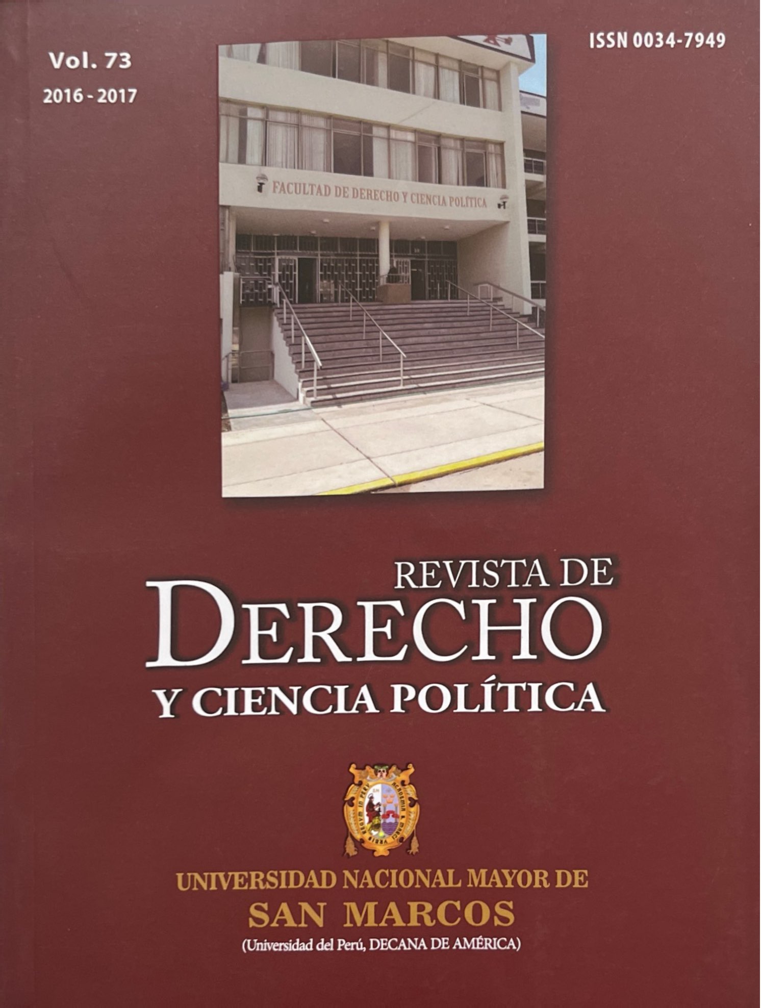 					Ver Vol. 73 (2016): Revista de Derecho y Ciencia Política
				